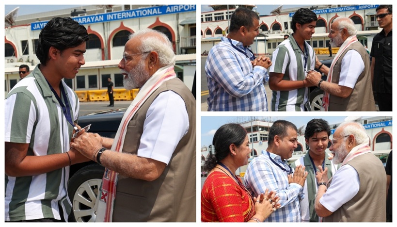 PM Modi Meets Young Cricket Star Vaibhav Suryavanshi at Patna Airport